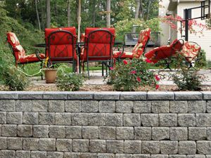 Retaining wall and paver patio