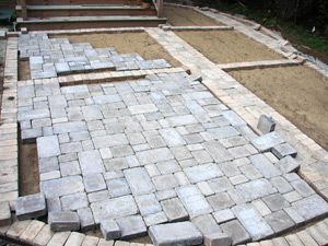 Paver patio set up